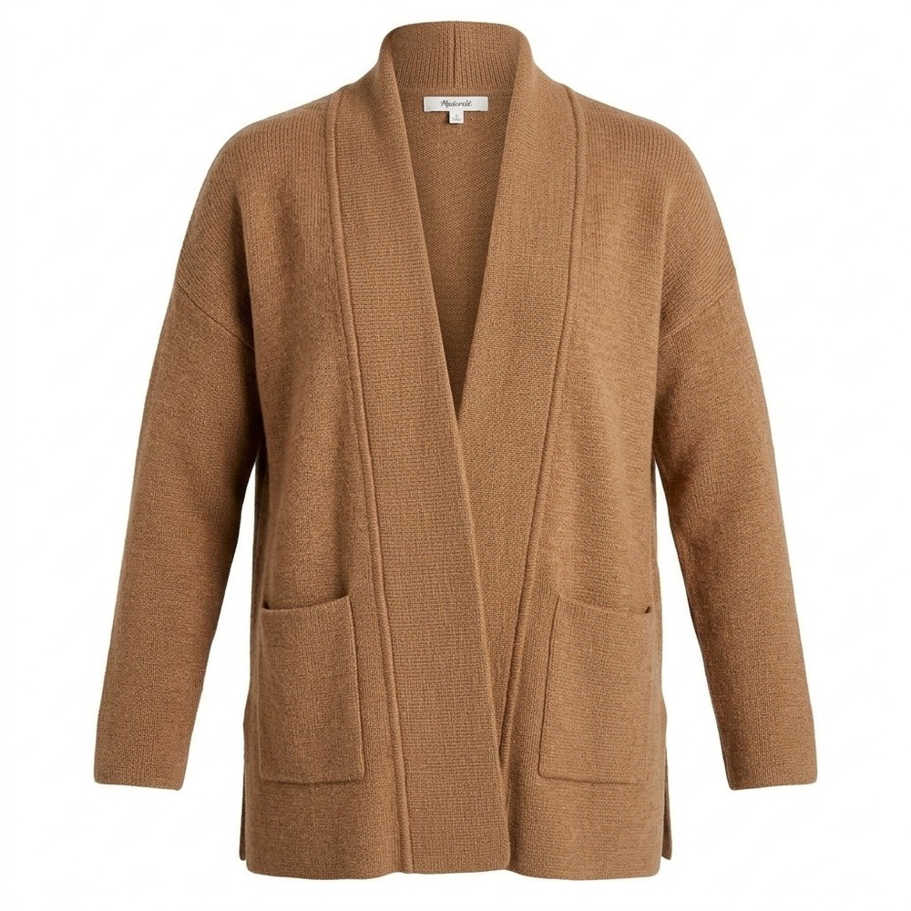 Madewell Kent Cardigan Sweater‎ Women Small Brown Merino Wool Blend Open Front